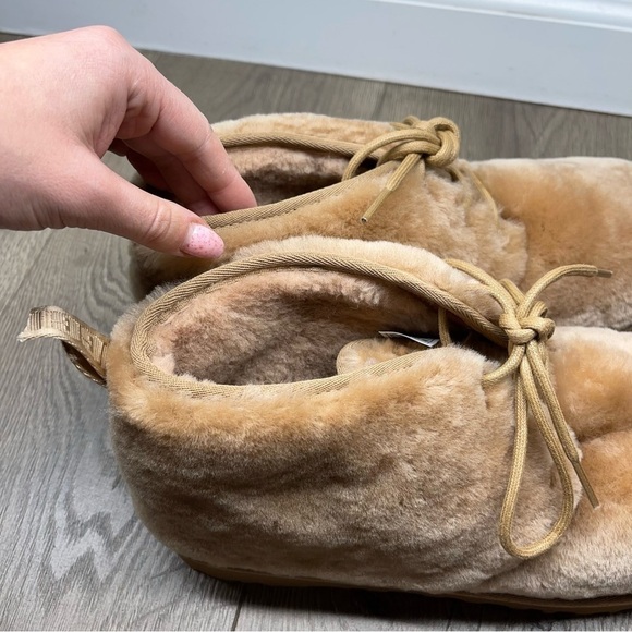 UGG Neumel Cozy Shearling Sheepskin Upper Boots Lace Up Camel Tan Size 11 Men’s main image 10
